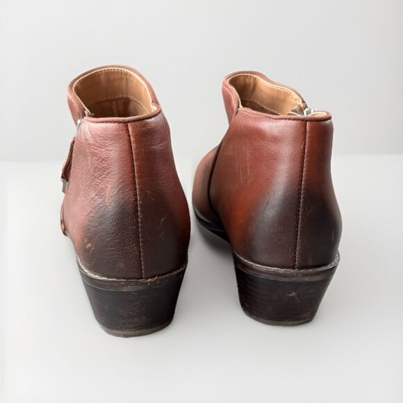 Vionic Chestnut Leather Ankle Booties - Picture 4 of 10